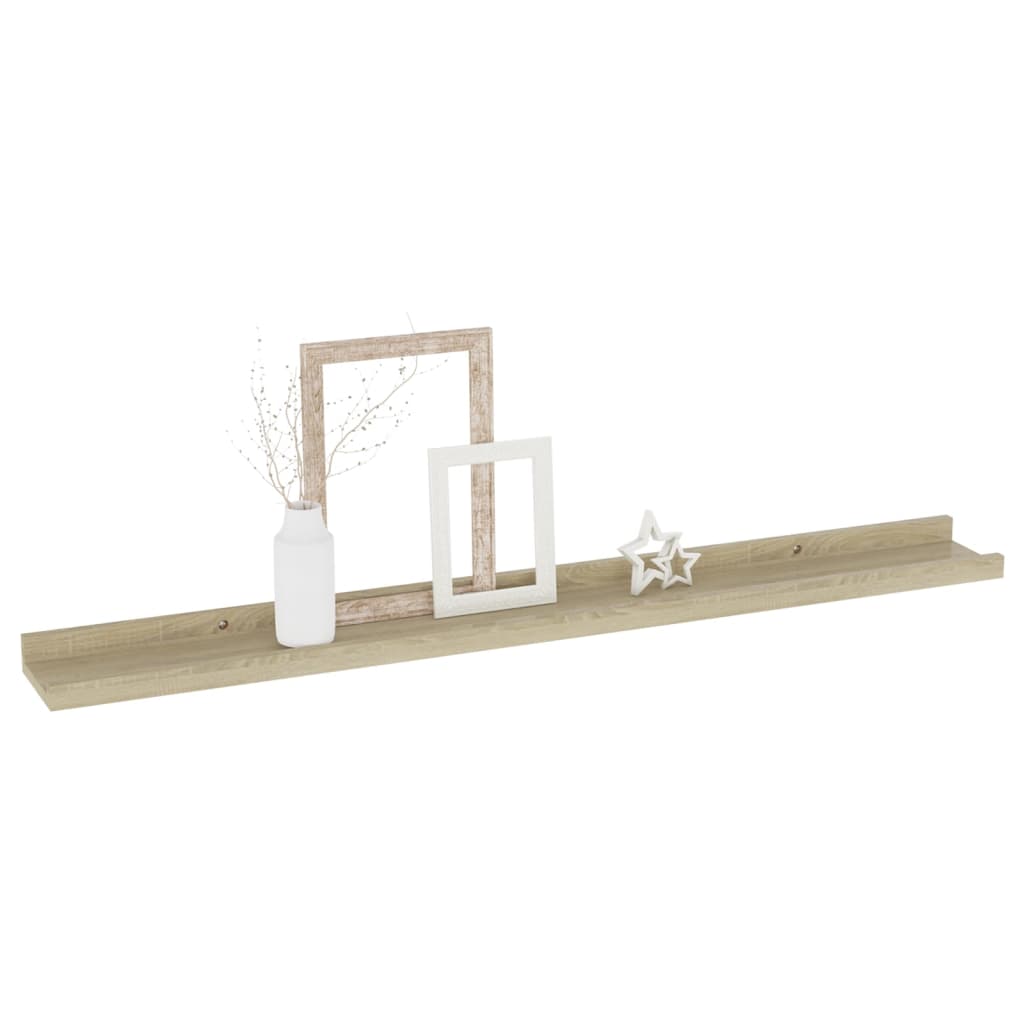 Vegghyller 2 stk Sonoma eik 80x9x3 cm