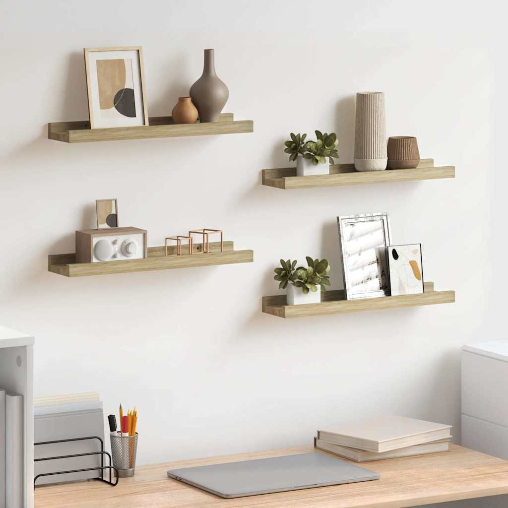 Vegghyller 4 stk sonoma eik 40x9x3 cm