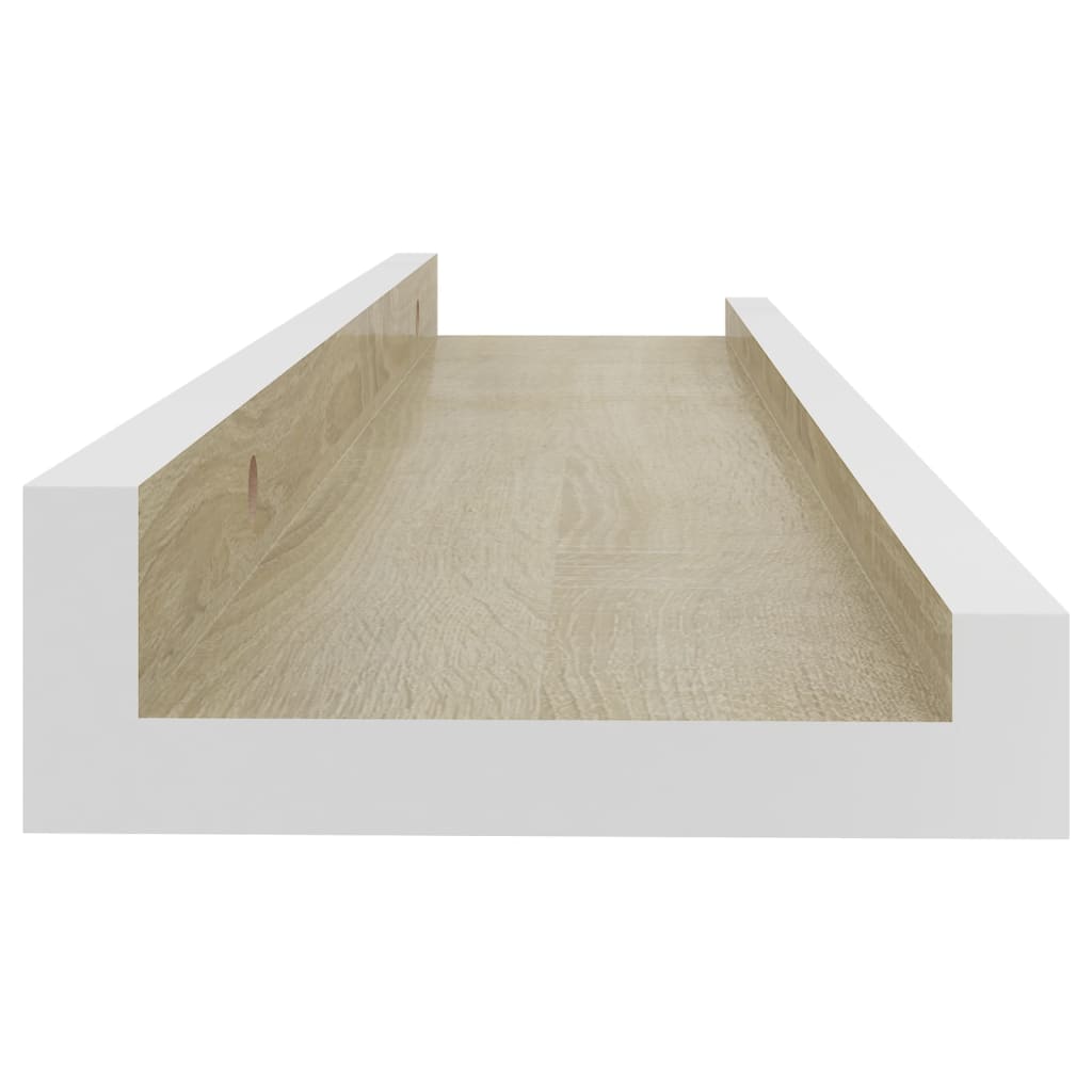 Vegghyller 4 stk hvit og sonoma eik 40x9x3 cm