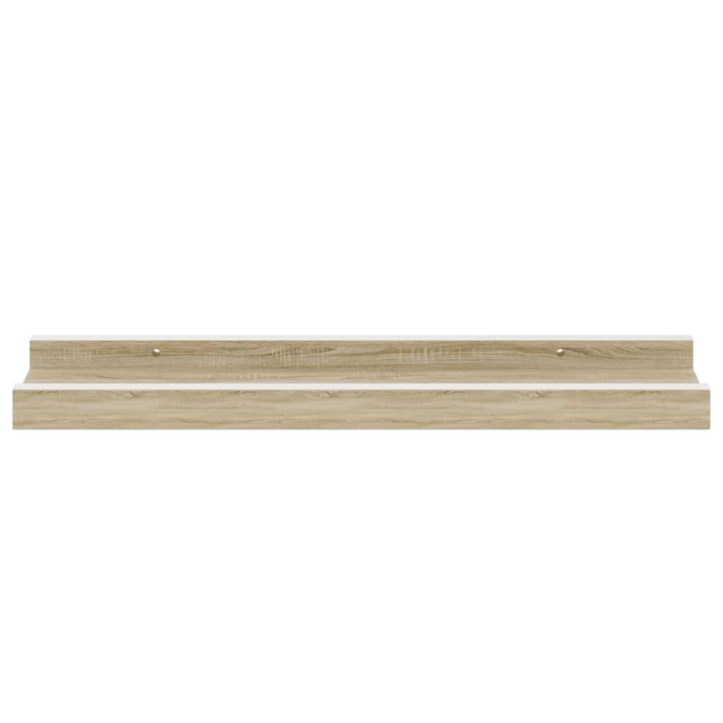 Vegghyller 4 stk hvit og sonoma eik 40x9x3 cm