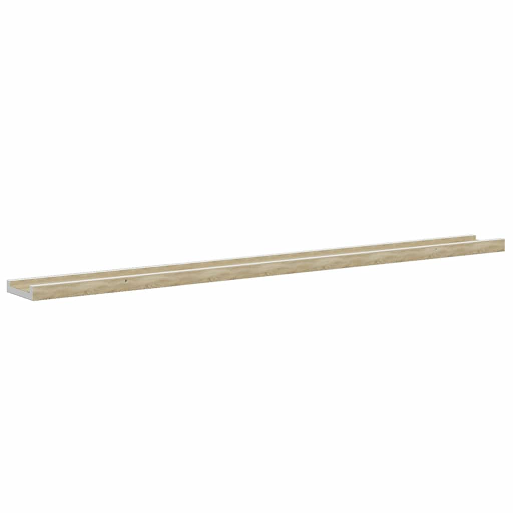 Vegghyller 4 stk hvit og sonoma eik 100x9x3 cm