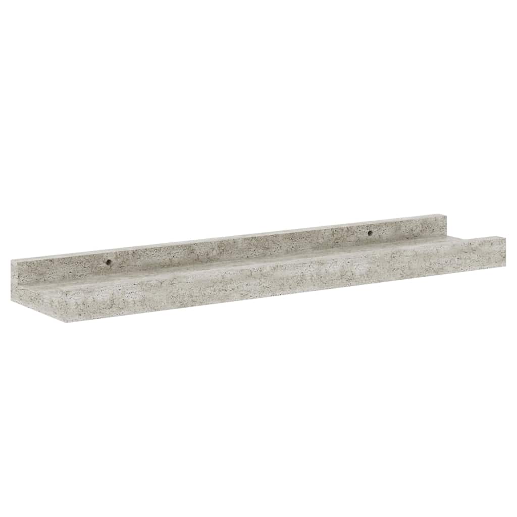 Vegghyller 2 stk betonggrå 40x9x3 cm