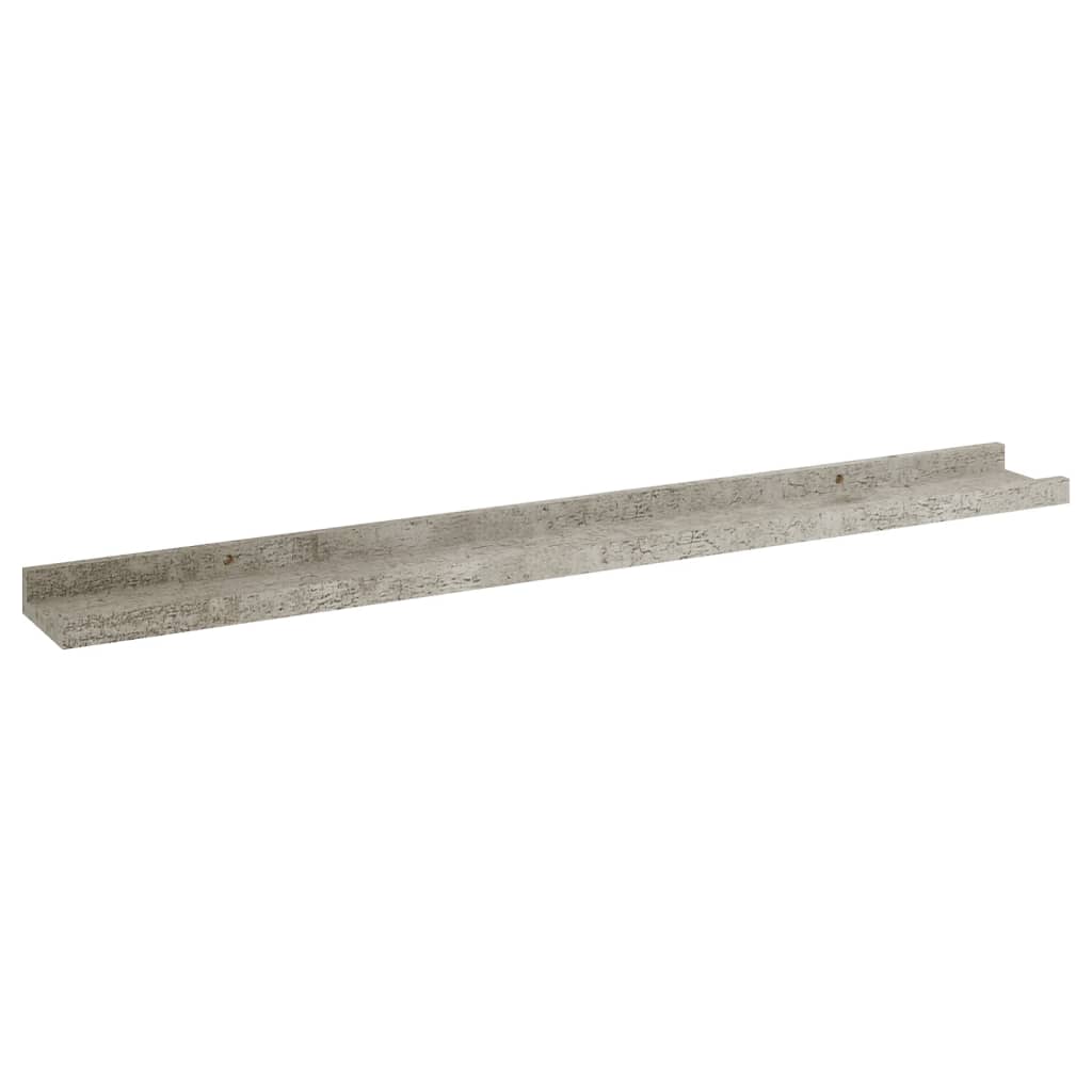 Vegghyller 2 stk betonggrå 80x9x3 cm