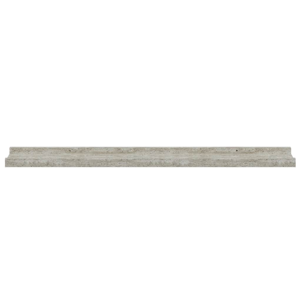 Vegghyller 2 stk betonggrå 80x9x3 cm