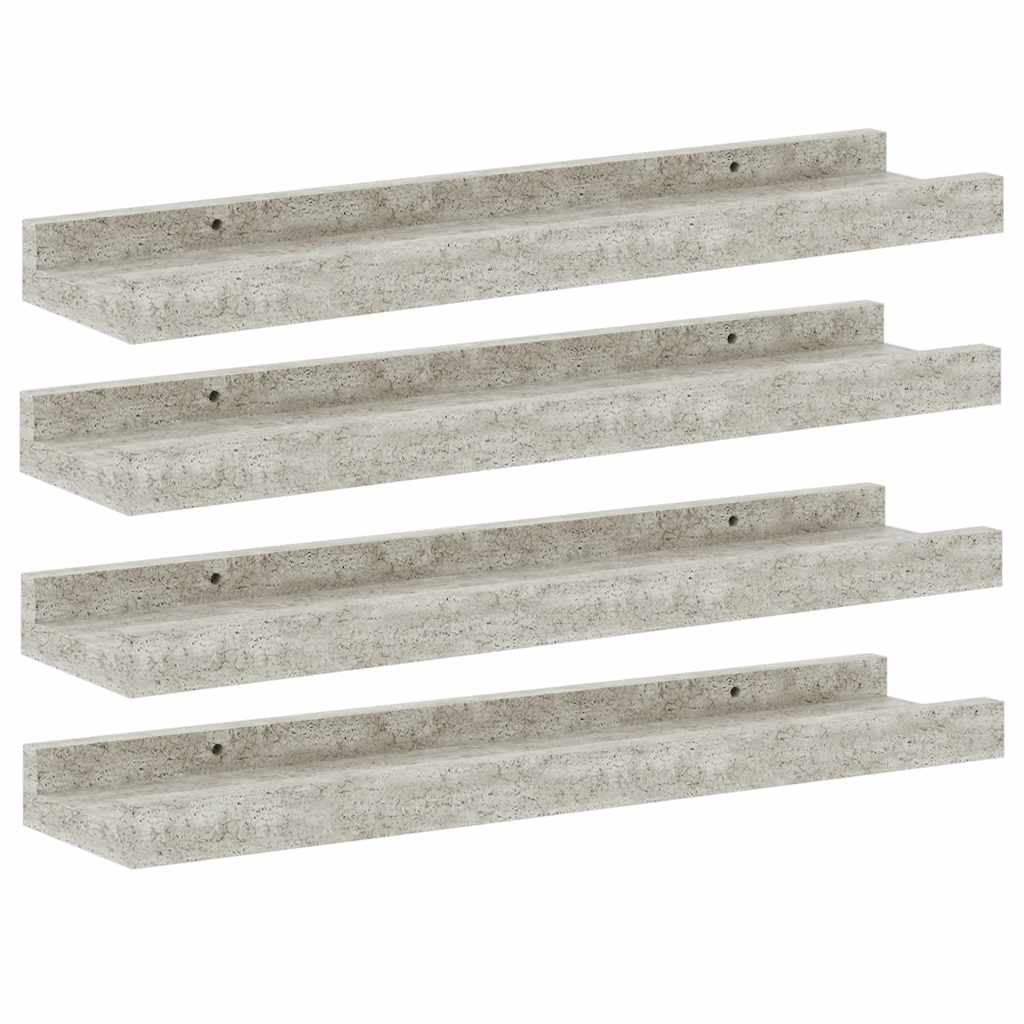 Vegghyller 4 stk betonggrå 40x9x3 cm