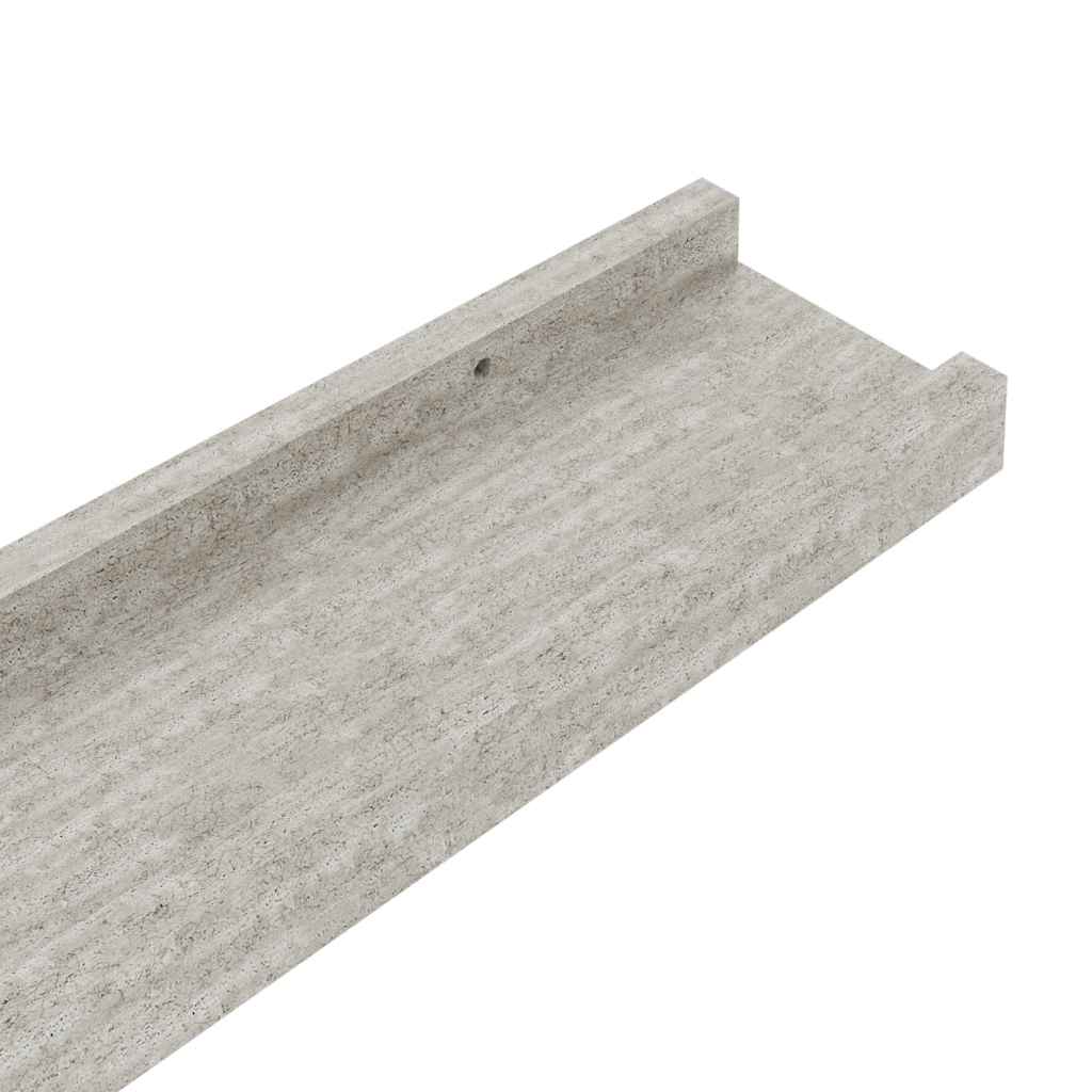Vegghyller 4 stk betonggrå 40x9x3 cm