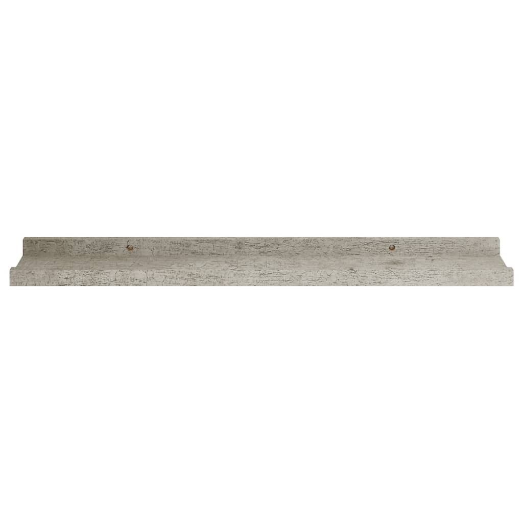 Vegghyller 4 stk betonggrå 60x9x3 cm