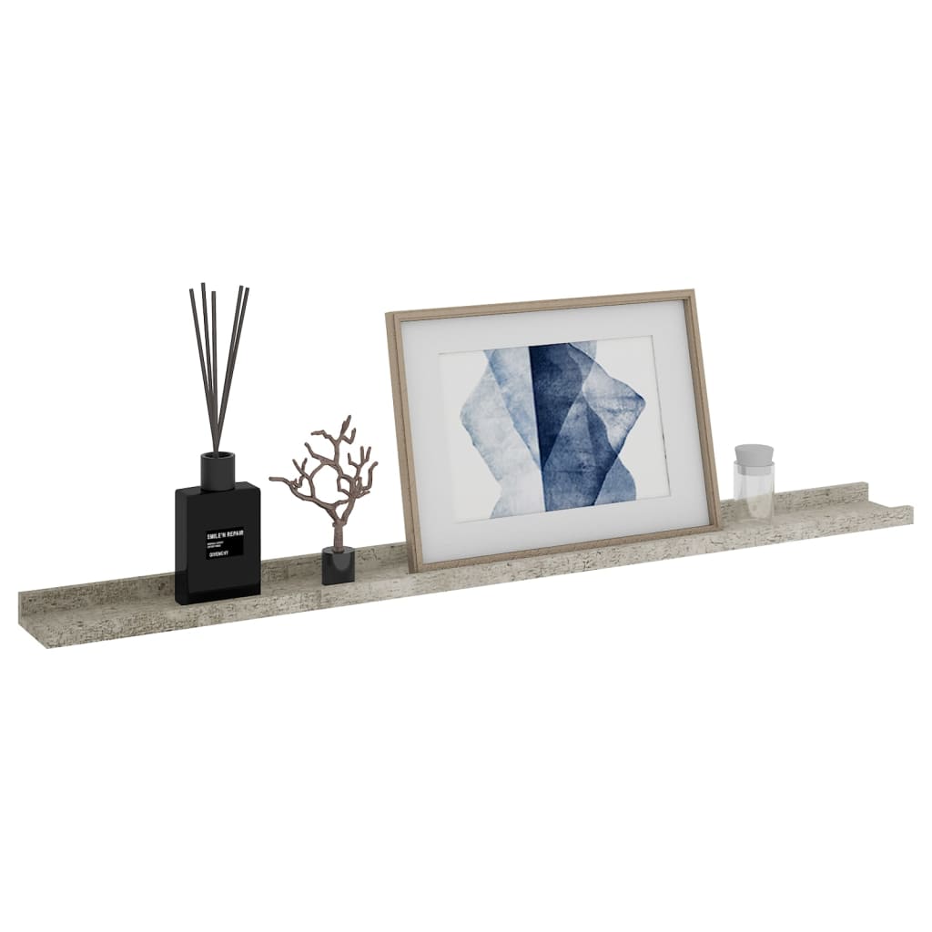 Vegghyller 4 stk betonggrå 100x9x3 cm