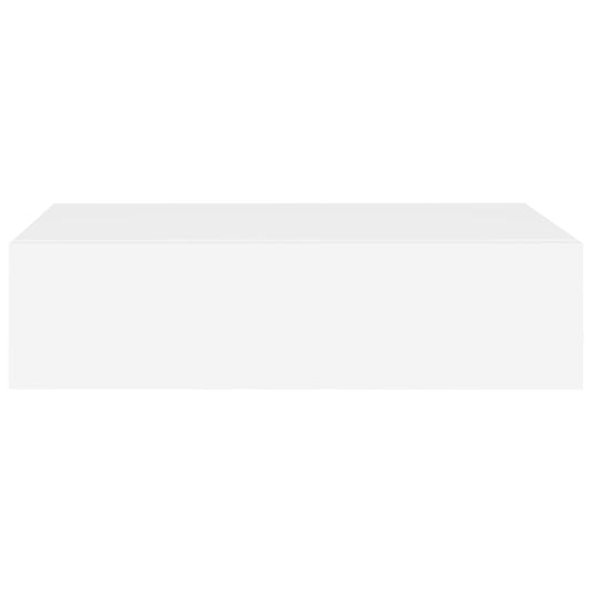 Veggmonterte skuffehyller 2 stk hvit 40x23,5x10 cm MDF