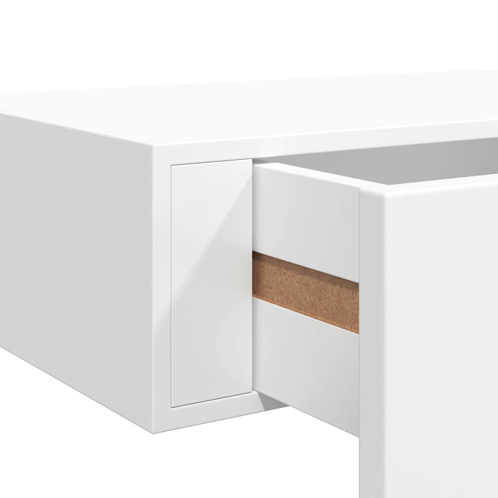 Veggmonterte skuffehyller 2 stk hvit 40x23,5x10 cm MDF
