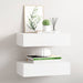 Veggmonterte skuffehyller 2 stk hvit 40x23,5x10 cm MDF