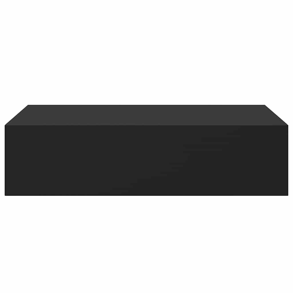 Veggmontert skuffehylle svart 40x23,5x10 cm MDF