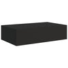 Veggmonterte skuffehyller 2 stk svart 40x23,5x10 cm MDF