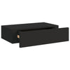 Veggmonterte skuffehyller 2 stk svart 40x23,5x10 cm MDF