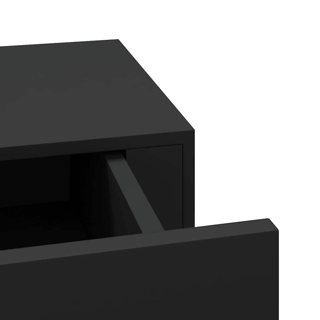 Veggmonterte skuffehyller 2 stk svart 40x23,5x10 cm MDF