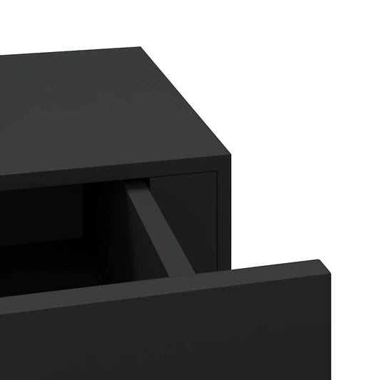 Veggmonterte skuffehyller 2 stk svart 40x23,5x10 cm MDF