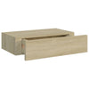 Veggmontert skuffehylle eik 40x23,5x10 cm MDF