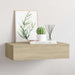 Veggmontert skuffehylle eik 40x23,5x10 cm MDF