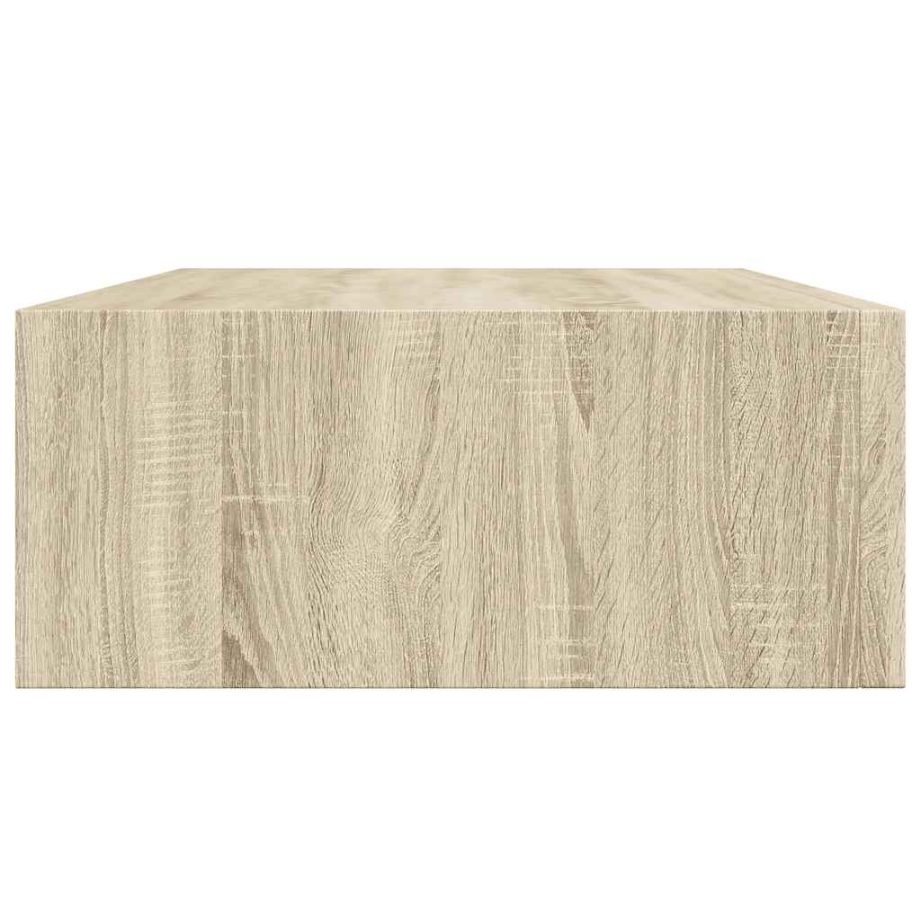 Veggmonterte skuffehyller 2 stk eik 40x23,5x10 cm MDF