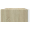 Veggmontert skuffehylle eik og hvit 40x23,5x10 cm MDF