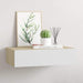 Veggmontert skuffehylle eik og hvit 40x23,5x10cm MDF