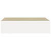 Veggmonterte skuffehyller 2 stk eik og hvit 40x23,5x10 cm MDF