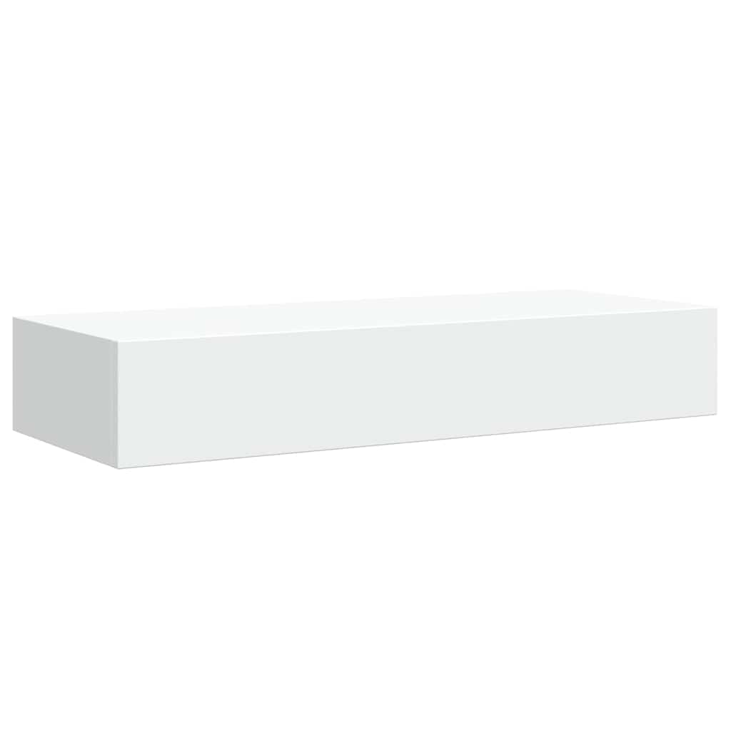 Veggmonterte skuffehyller 2 stk hvit 60x23,5x10 cm MDF vidaXL
