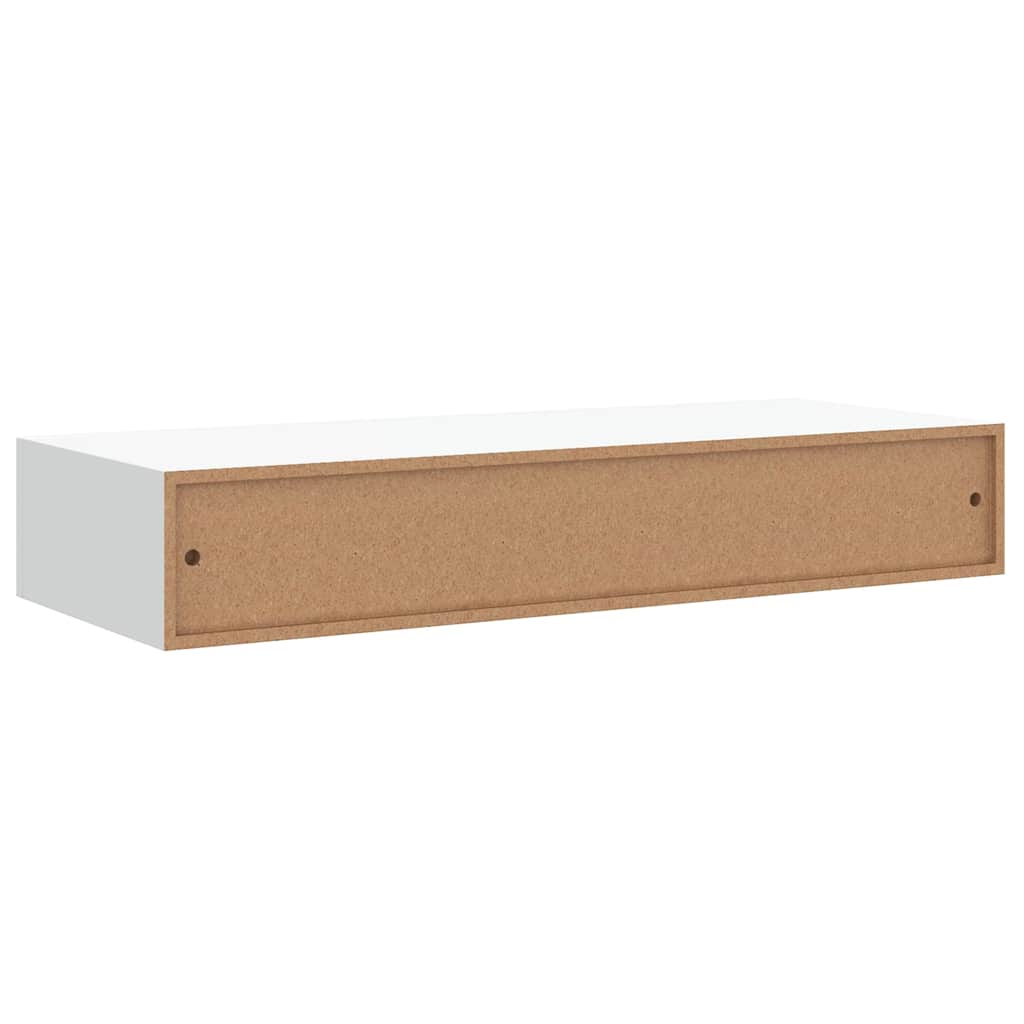 Veggmonterte skuffehyller 2 stk hvit 60x23,5x10 cm MDF vidaXL
