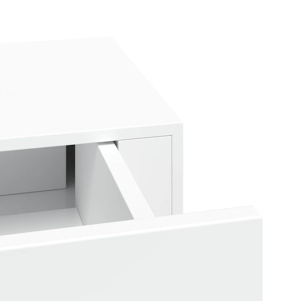 Veggmonterte skuffehyller 2 stk hvit 60x23,5x10 cm MDF vidaXL