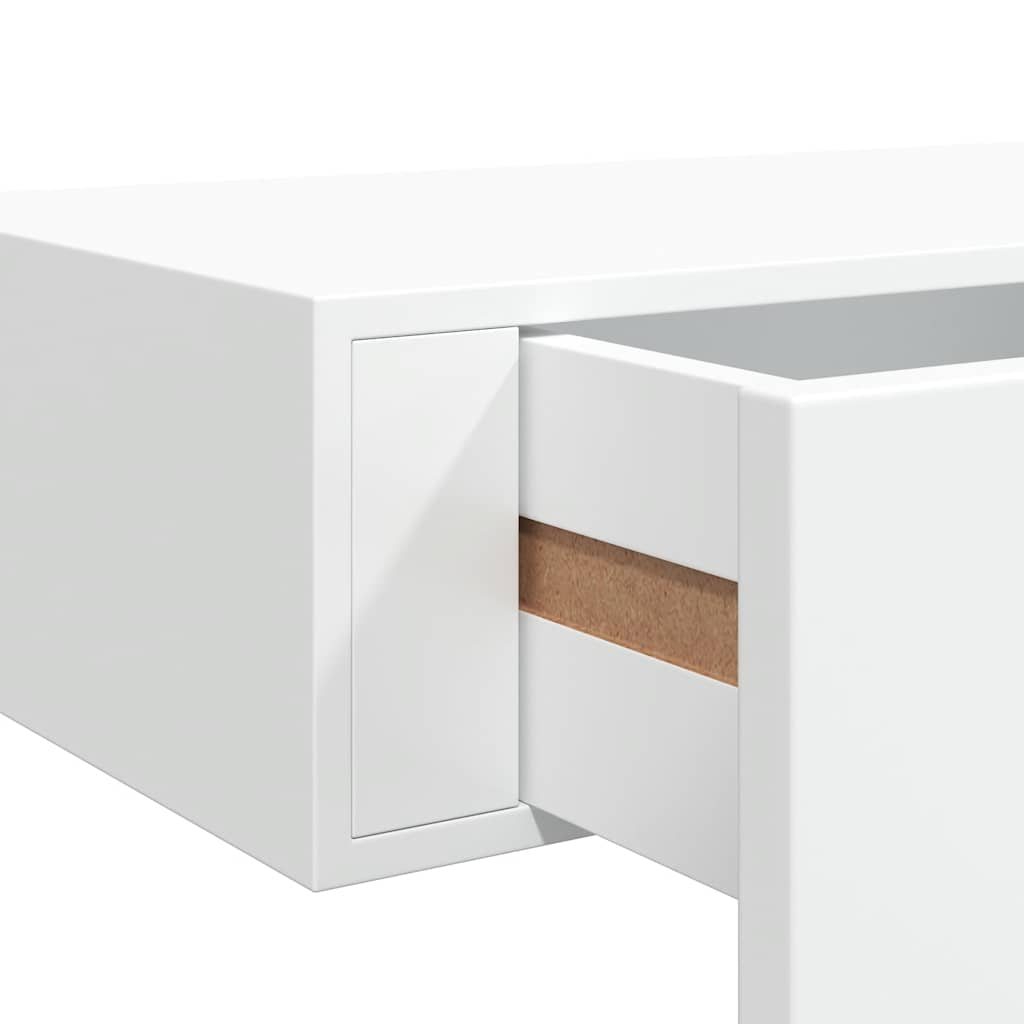 Veggmonterte skuffehyller 2 stk hvit 60x23,5x10 cm MDF vidaXL