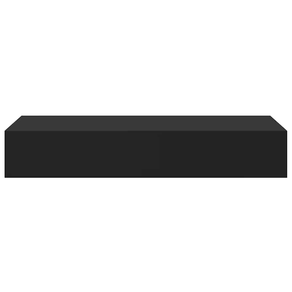 Veggmontert skuffehylle svart 60x23,5x10 cm MDF
