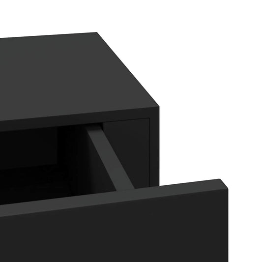 Veggmontert skuffehylle svart 60x23,5x10 cm MDF