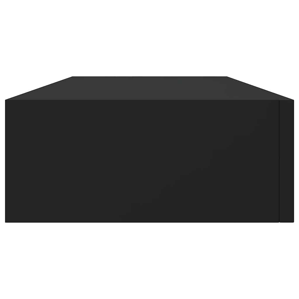 Veggmonterte skuffehyller 2 stk svart 60x23,5x10 cm MDF