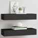 Veggmonterte skuffehyller 2 stk svart 60x23,5x10 cm MDF