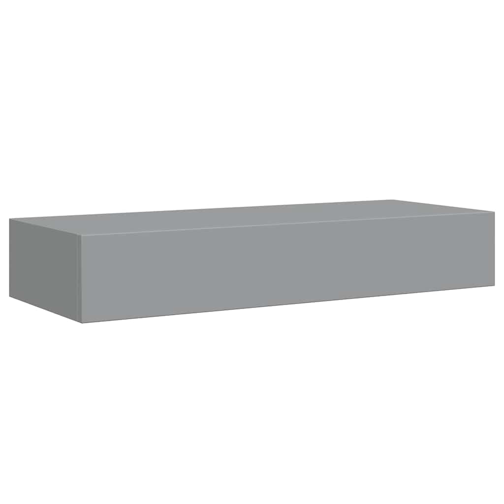 Veggmontert skuffehylle grå 60x23,5x10 cm MDF vidaXL
