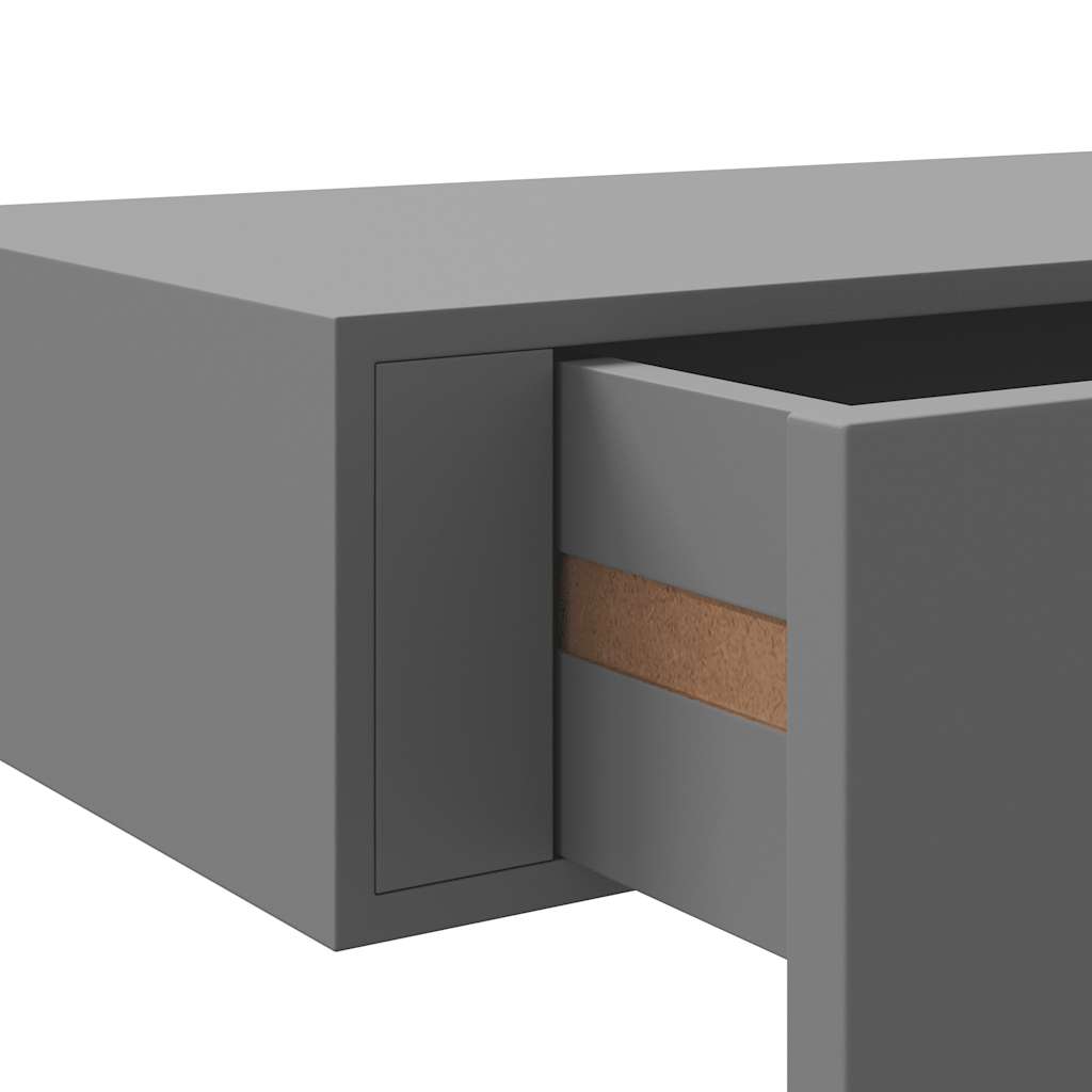 Veggmontert skuffehylle grå 60x23,5x10 cm MDF vidaXL