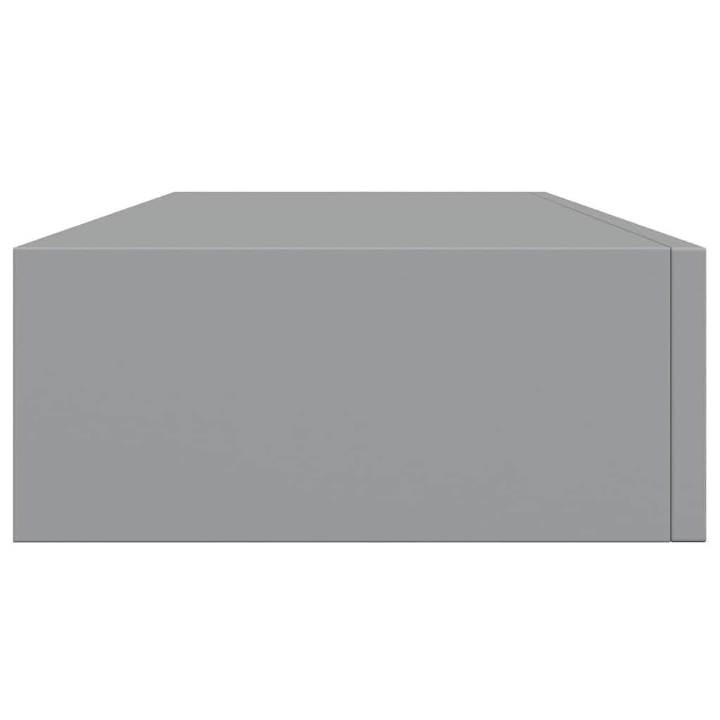Veggmonterte skuffehyller 2 stk grå 60x23,5x10 cm MDF