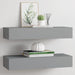 Veggmonterte skuffehyller 2 stk grå 60x23,5x10 cm MDF
