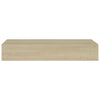 Veggmontert skuffehylle eik 60x23,5x10 cm MDF