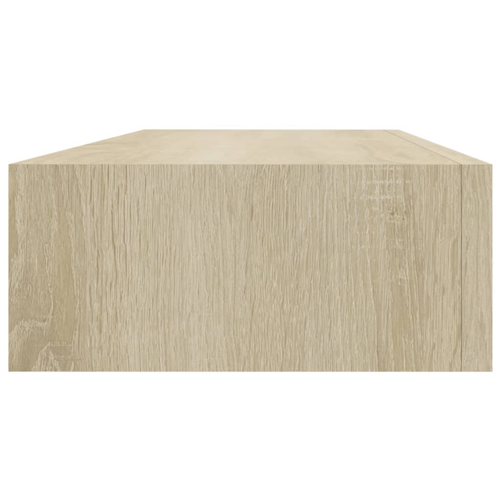 Veggmontert skuffehylle eik 60x23,5x10 cm MDF