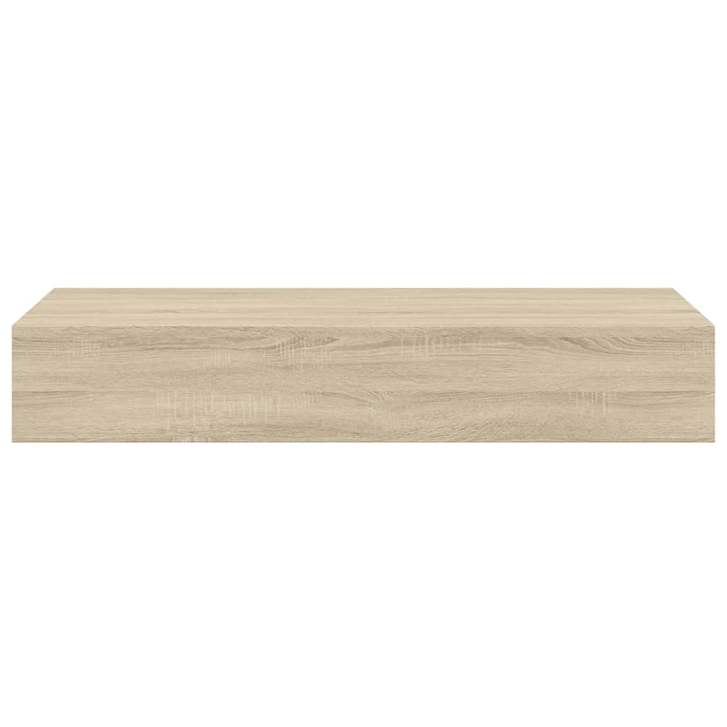 Veggmontert skuffehylle eik 60x23,5x10 cm MDF