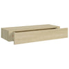 Veggmontert skuffehylle eik 60x23,5x10 cm MDF