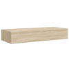 Veggmonterte skuffehyller 2 stk eik 60x23,5x10 cm MDF