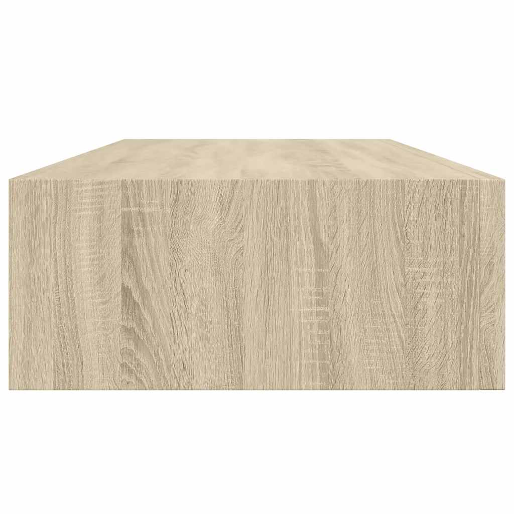 Veggmonterte skuffehyller 2 stk eik 60x23,5x10 cm MDF