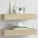 Veggmonterte skuffehyller 2 stk eik 60x23,5x10 cm MDF