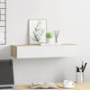 Veggmontert skuffehylle eik og hvit 60x23,5x10cm MDF