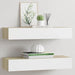 Vegghyller 2 stk eik og hvit 60x23,5x10 cm MDF