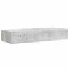 Veggmonterte skuffehyller 2 stk betonggrå 60x23,5x10 cm MDF