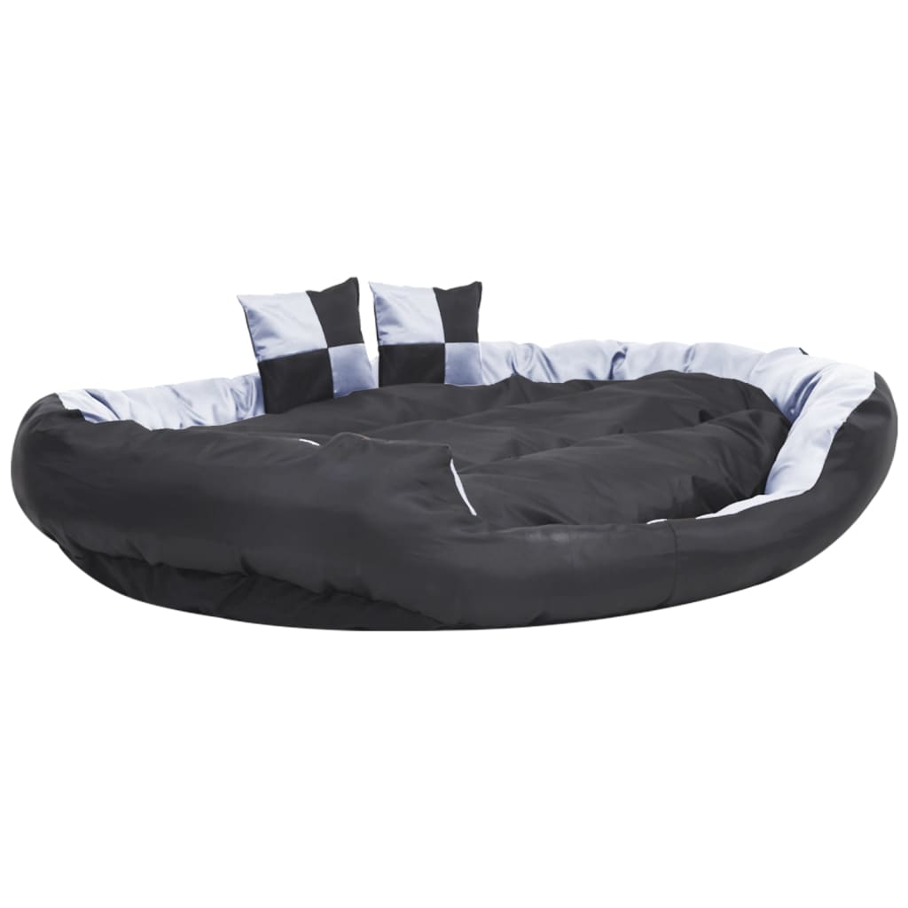 Vendbar og vaskbar hundepute grå og svart 150x120x25 cm vidaXL