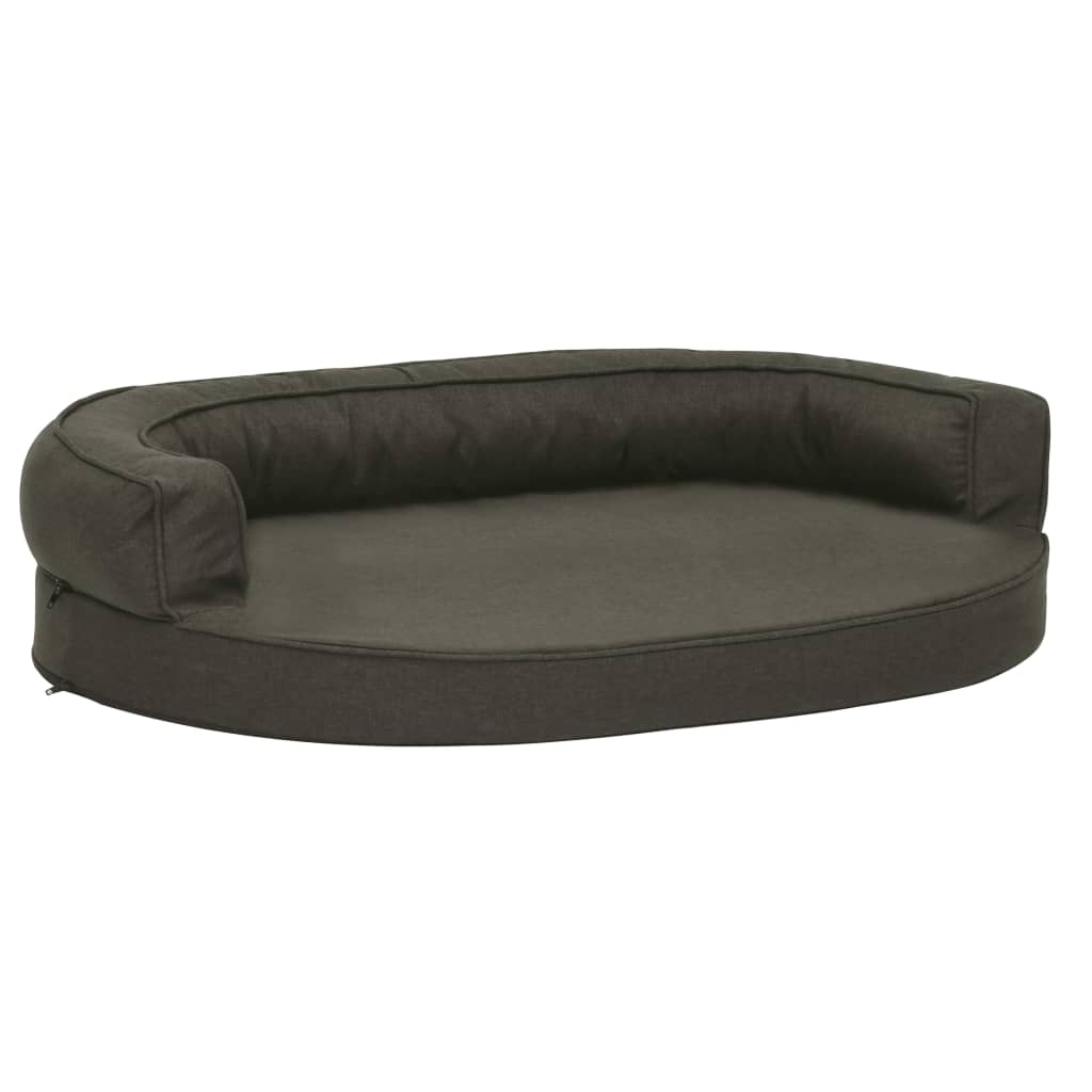 Ergonomisk hundeseng med linutseende 75x53 cm mørkegrå